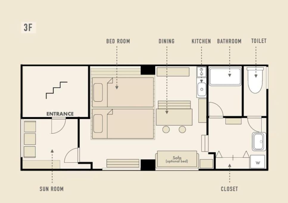 Apartament ワンフロア貸切デザイナーズルーム 新宿まで10分 *